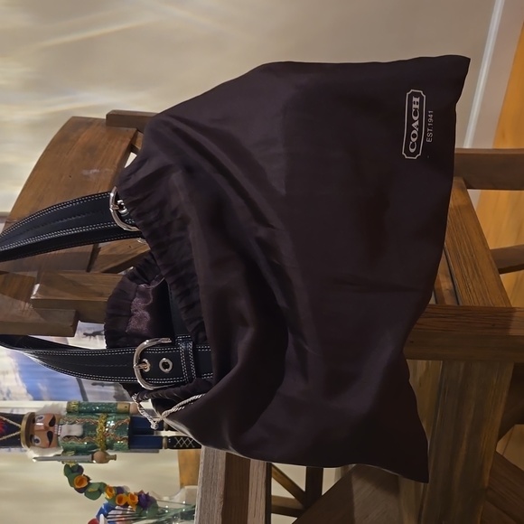 Coach Soho Pleated Purse Bag #F13732 Black Silver - Picture 5 of 5